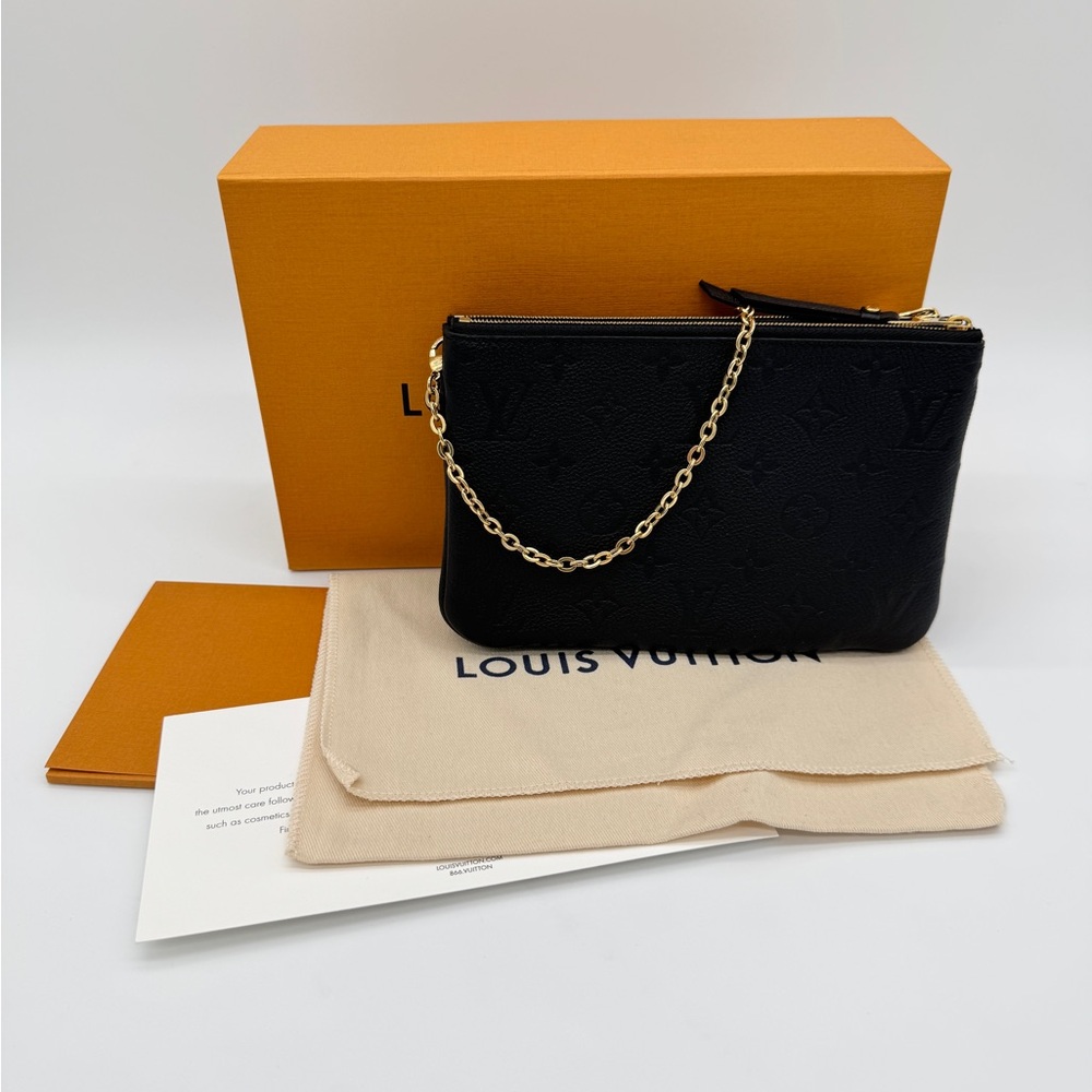 Louis Vuitton Double Zip Pochette Black Empreinte Monogram